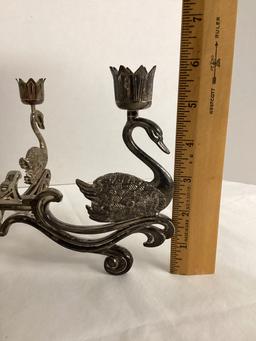 Two Piece Swan Candelabra