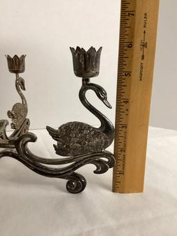 Two Piece Swan Candelabra