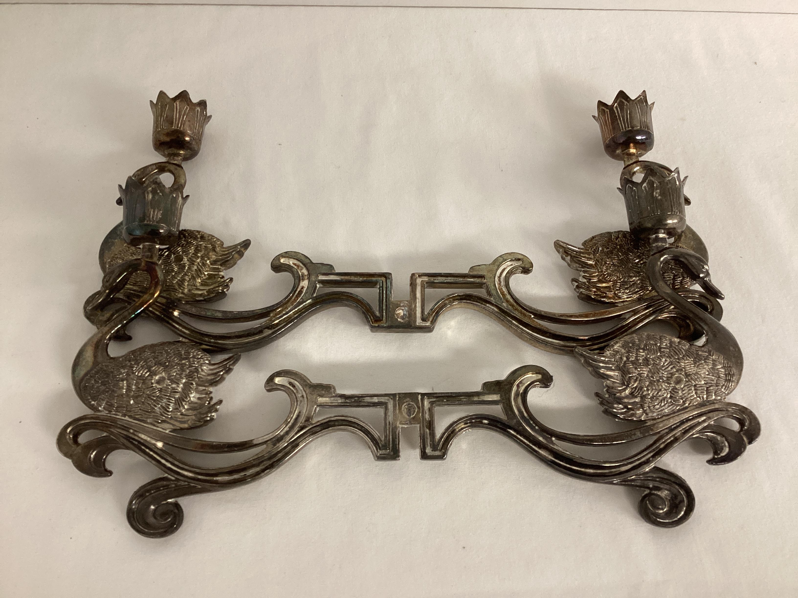 Two Piece Swan Candelabra