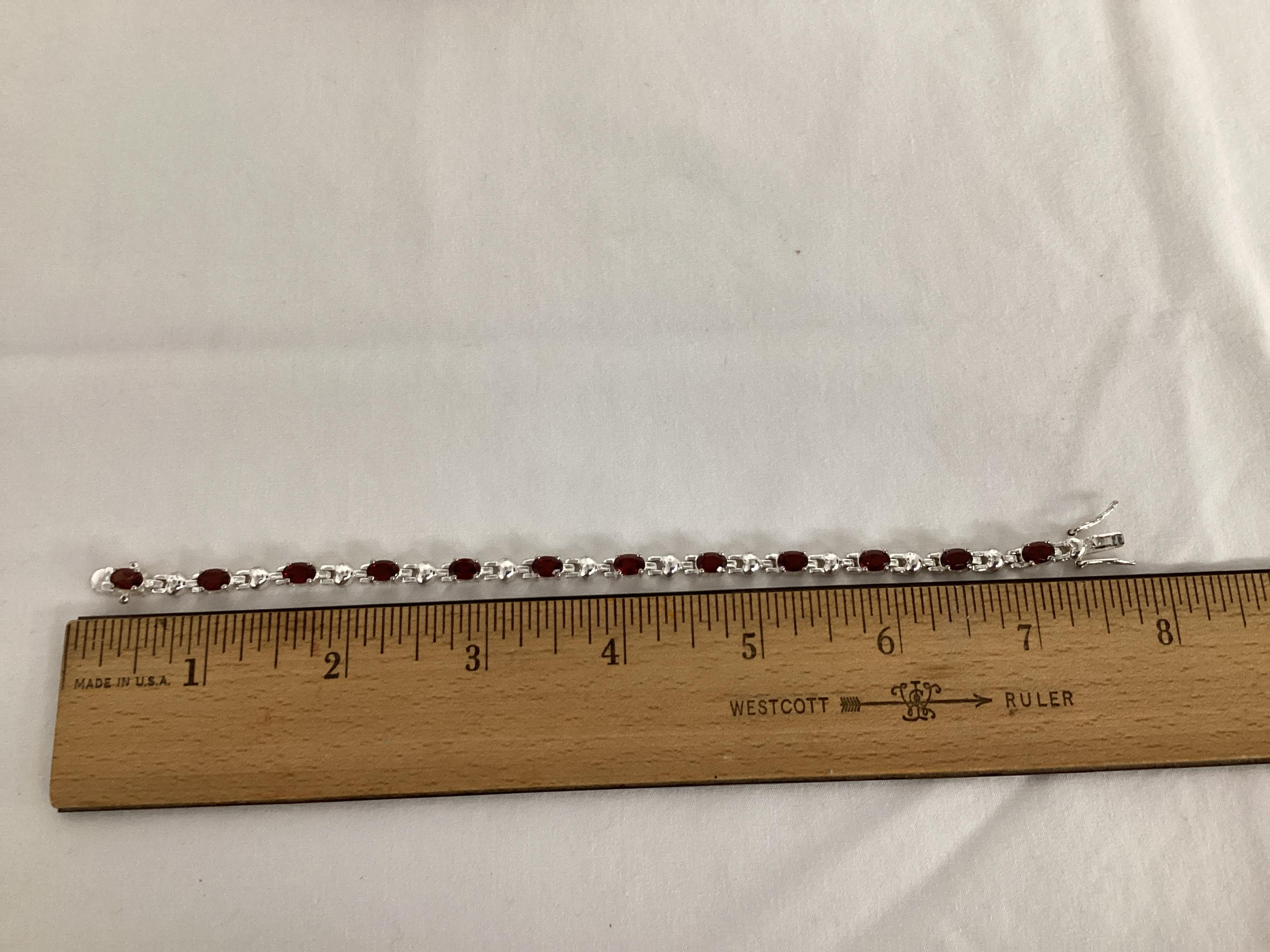 Garnet and Sterling Bracelet