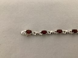 Garnet and Sterling Bracelet