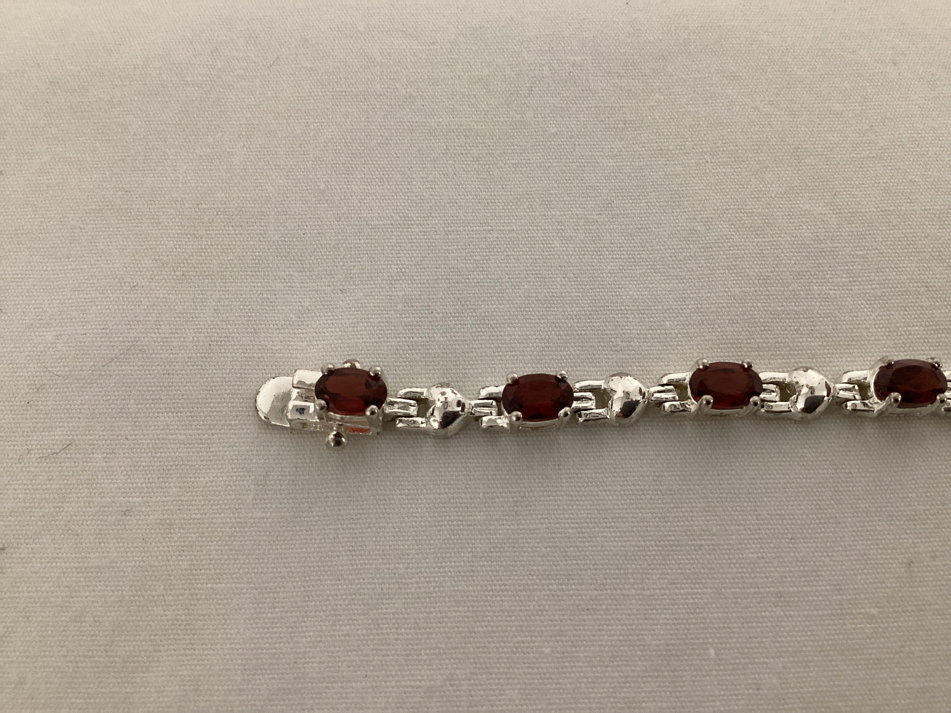 Garnet and Sterling Bracelet