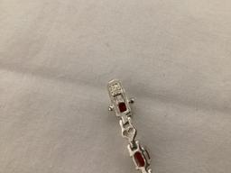 Garnet and Sterling Bracelet