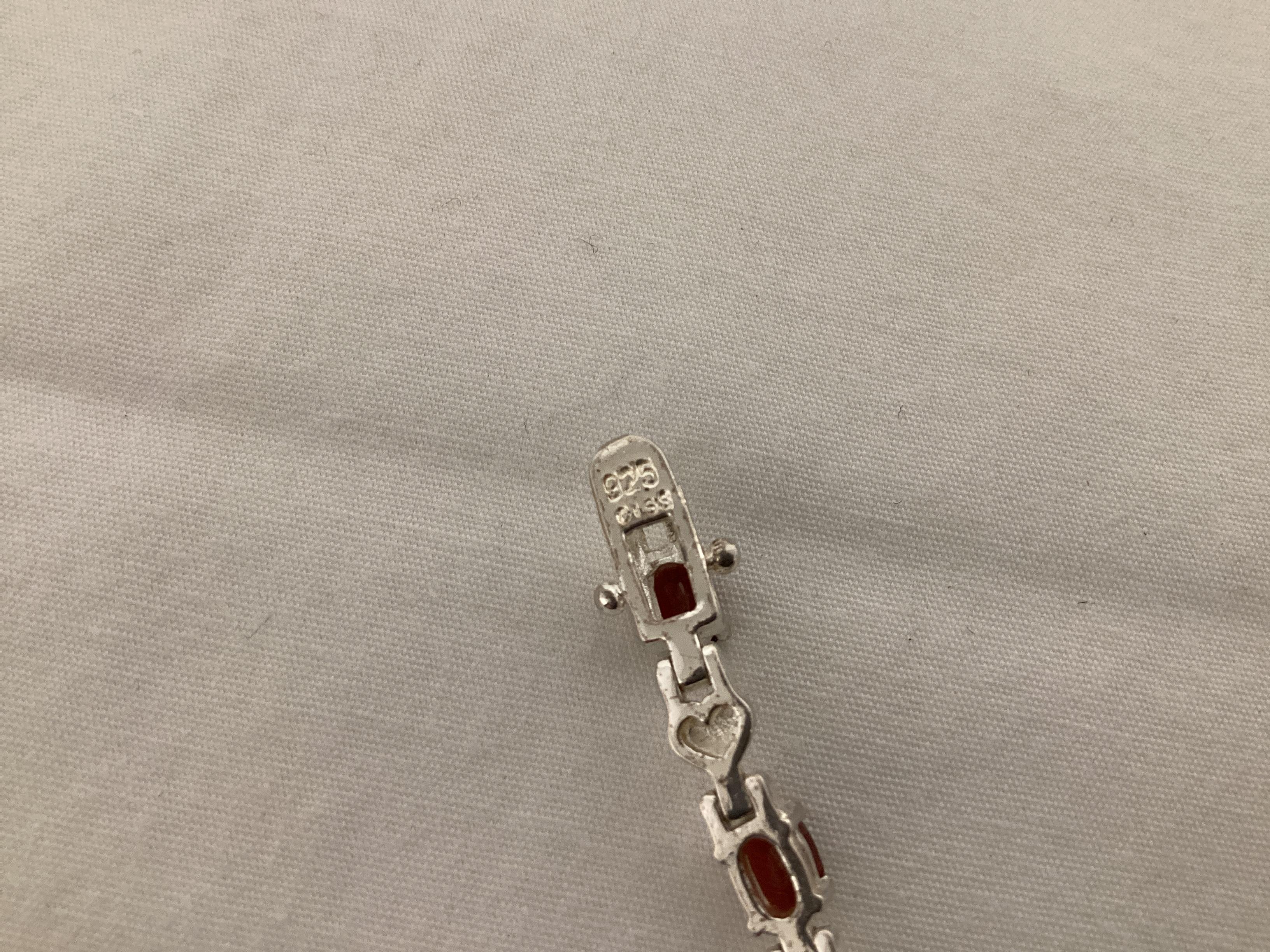 Garnet and Sterling Bracelet