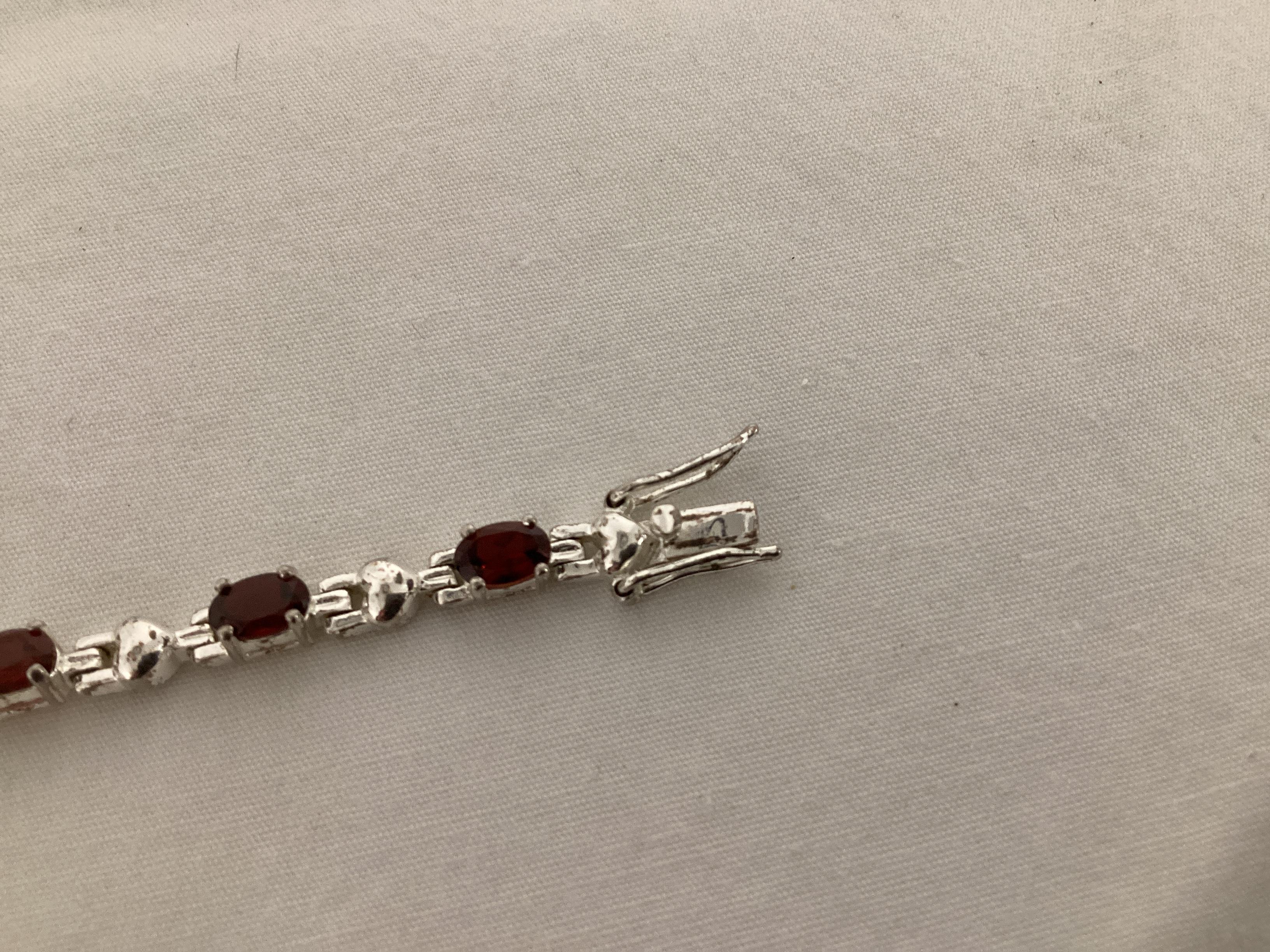 Garnet and Sterling Bracelet