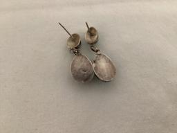 Larimar and Sterling Pendant on Sterling Chain with Matching Earrings