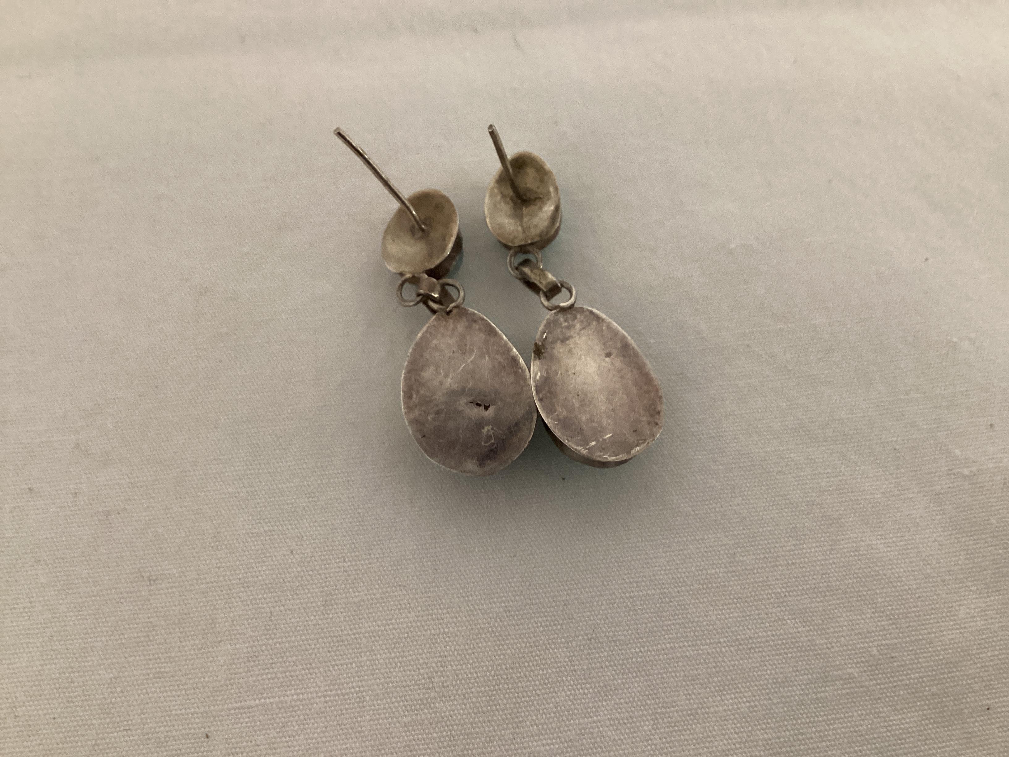 Larimar and Sterling Pendant on Sterling Chain with Matching Earrings