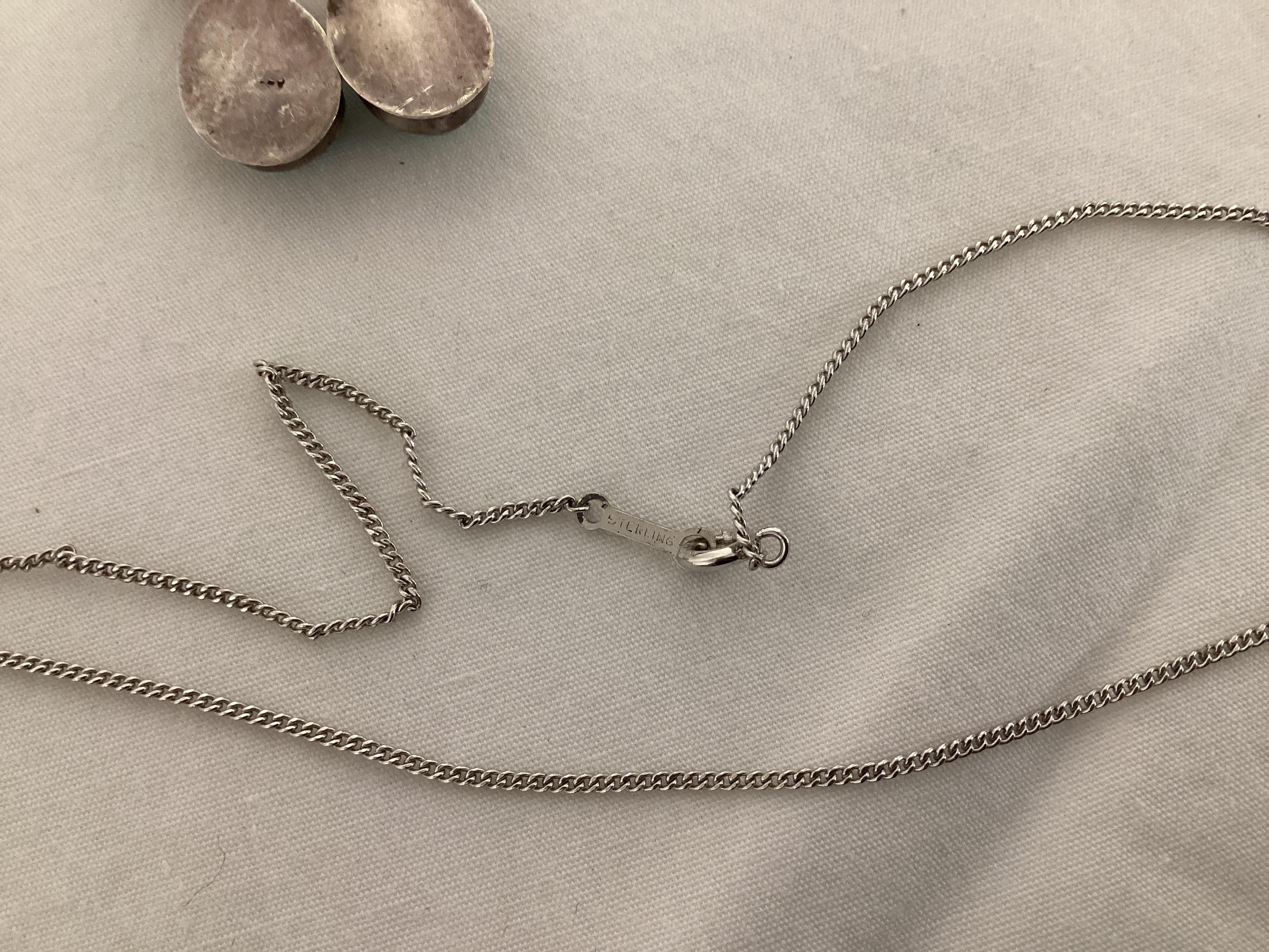 Larimar and Sterling Pendant on Sterling Chain with Matching Earrings