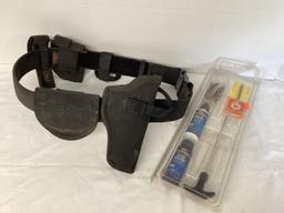 Gun Cleaning Supplies and Uncle Mike's Sidekick Belt with Attachments
