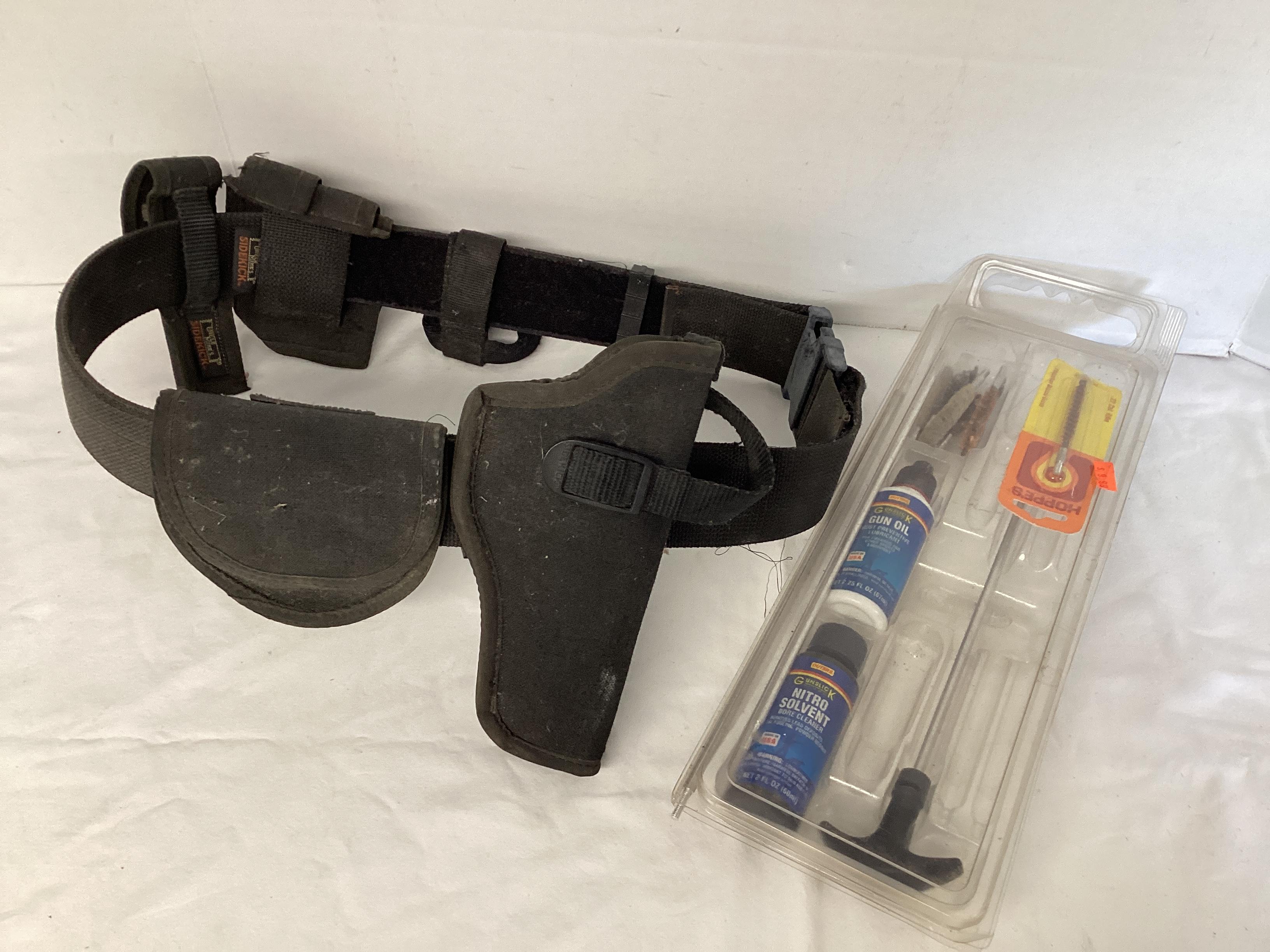 Gun Cleaning Supplies and Uncle Mike's Sidekick Belt with Attachments