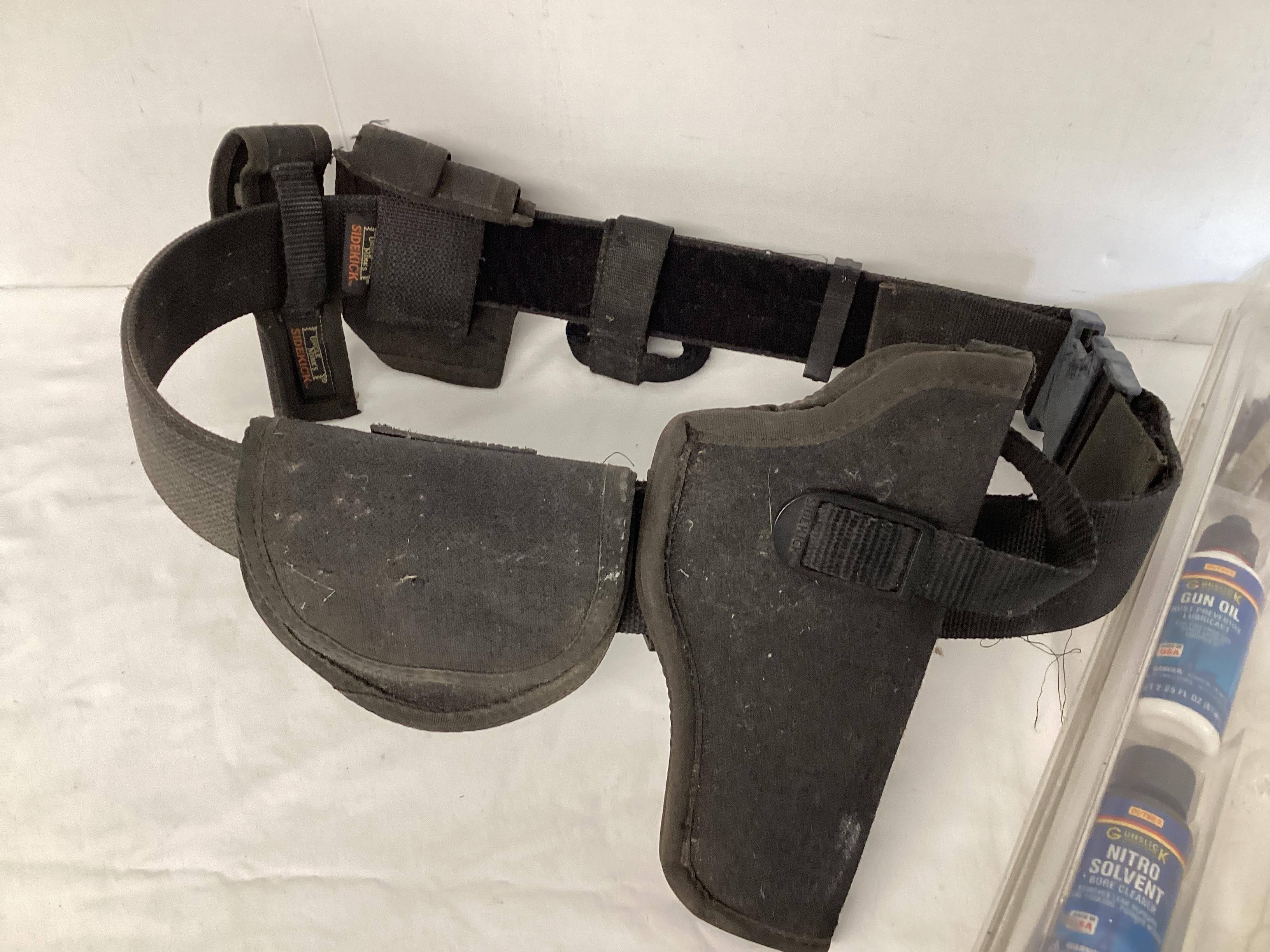 Gun Cleaning Supplies and Uncle Mike's Sidekick Belt with Attachments