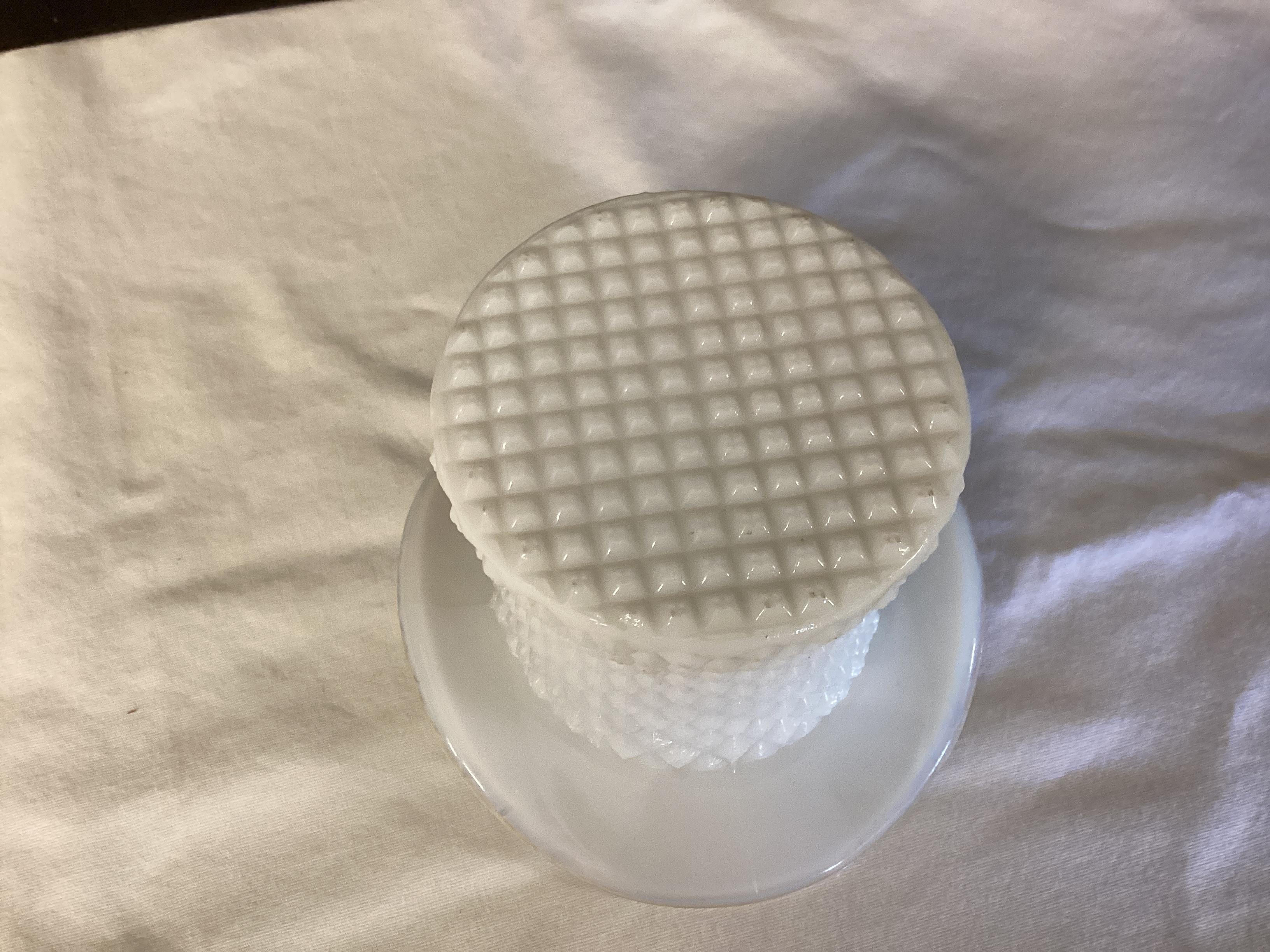 Vintage Milk Glass Top Hat Vase