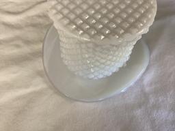 Vintage Milk Glass Top Hat Vase