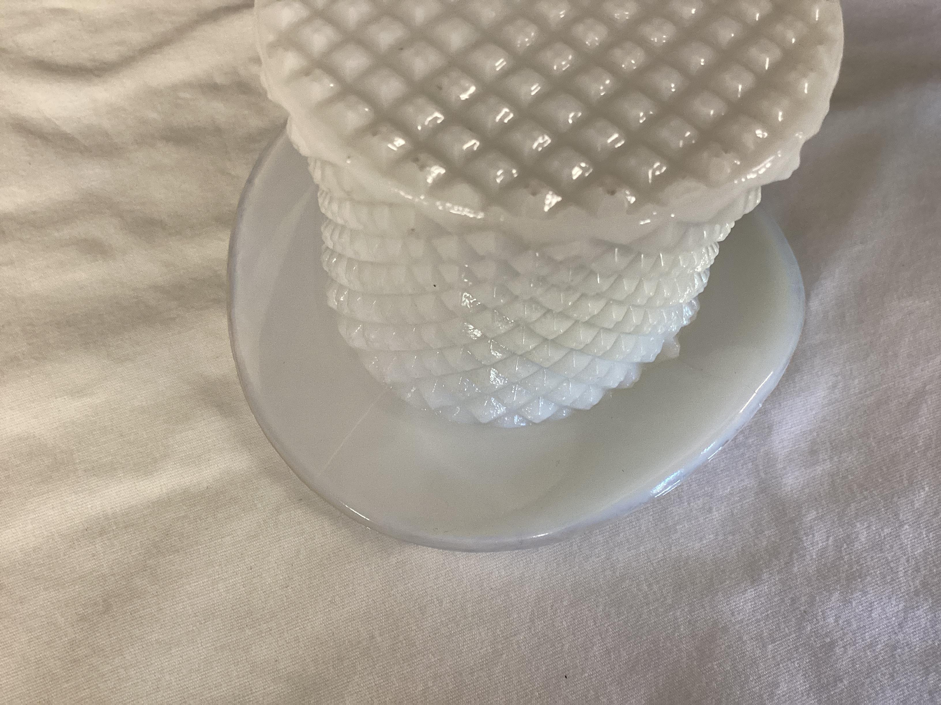 Vintage Milk Glass Top Hat Vase