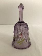 Fenton Hand Painted Purple Glass Bell