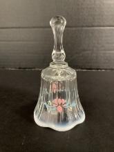 Fenton Hand Painted Bell with Opalescent Edge