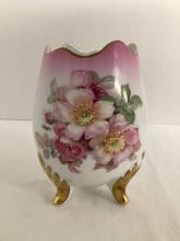 Imperial Germany Hand Decorated Footed Egg Vase