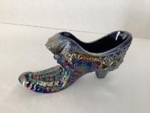 Carnival Glass Cat Glass Slipper