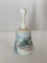 Fenton Hand Painted Christmas 1991 Satin Glass Bell