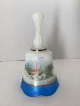 Fenton Hand Painted Christmas 1990 Bell