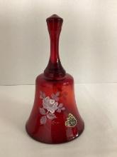 Fenton Hand Painted Love Ruby Red Bell