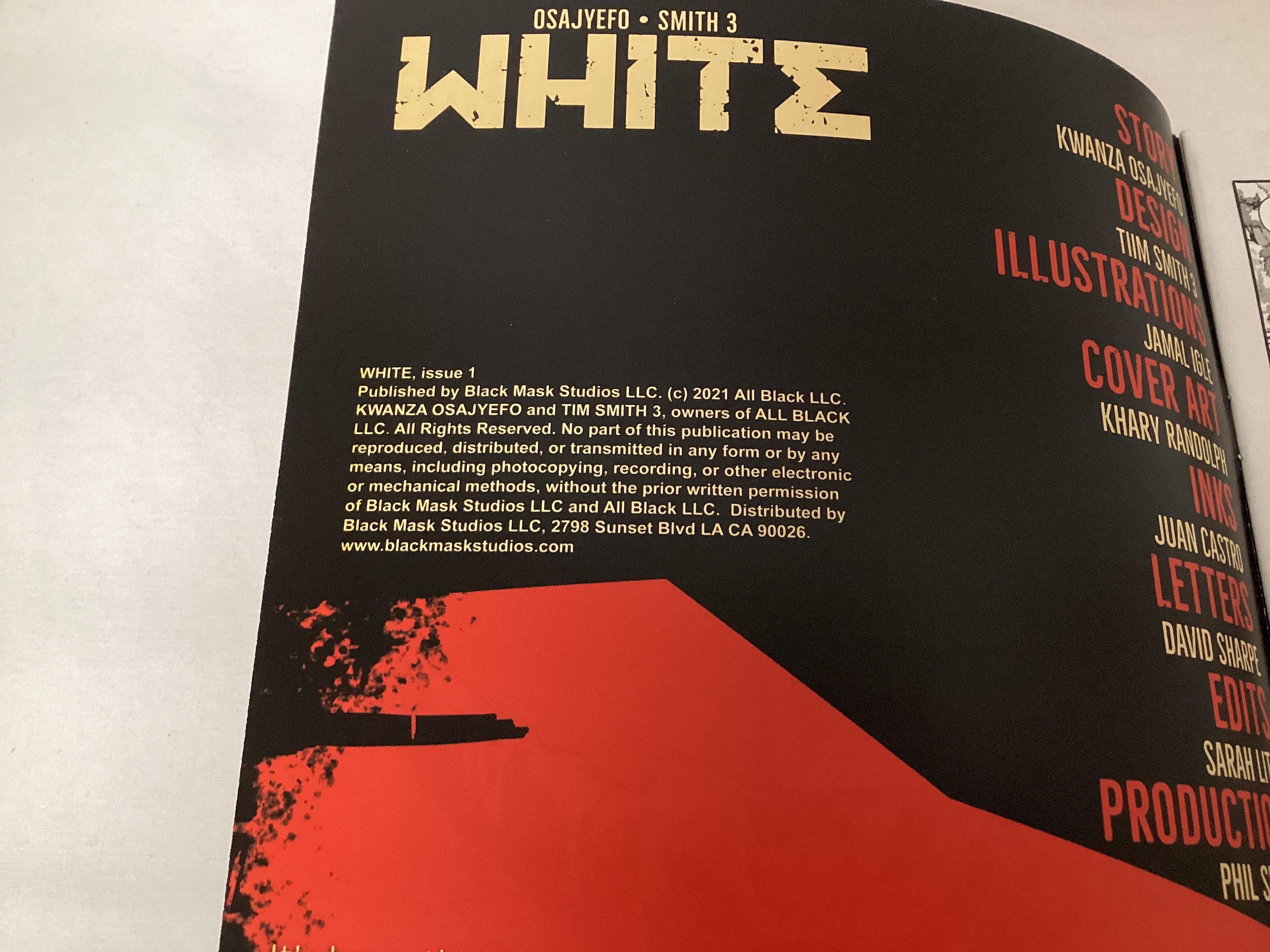 White Chapter 1 Black Mask Comic Book