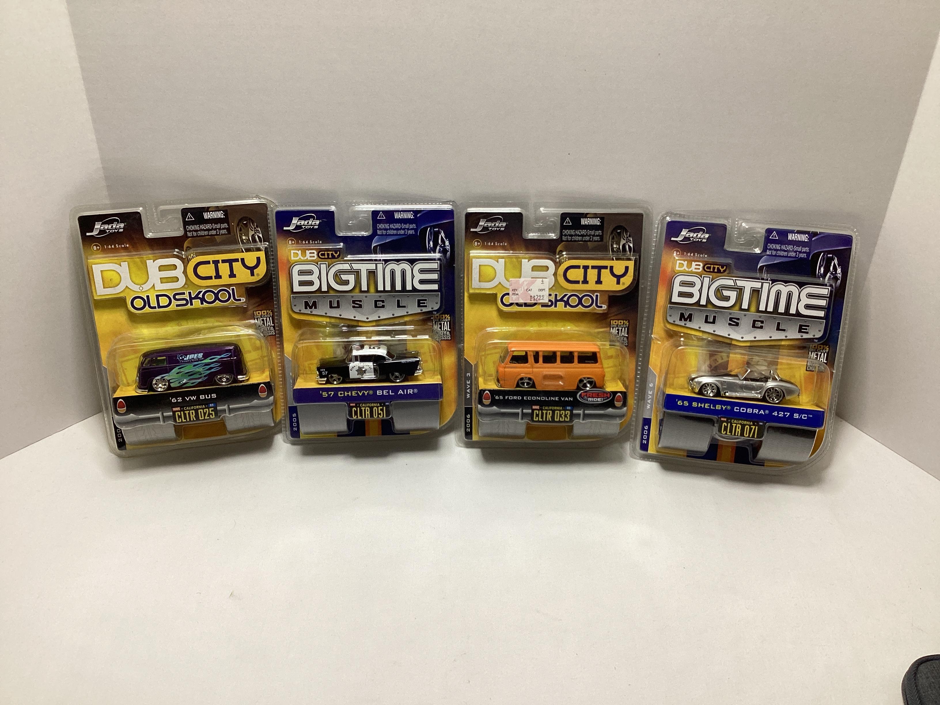 Four Jada Big Time Muscle and Old Skool Diecasts