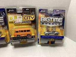 Four Jada Big Time Muscle and Old Skool Diecasts