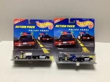 Two Hot Wheels Robbery in Progress Action Pack Police Force Sets