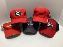 Five Georgia Bulldogs Hats