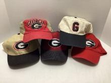 Five Georgia Bulldogs Hats