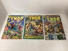The Mighty Thor 204, 247, and 250 Marvel Comic Books