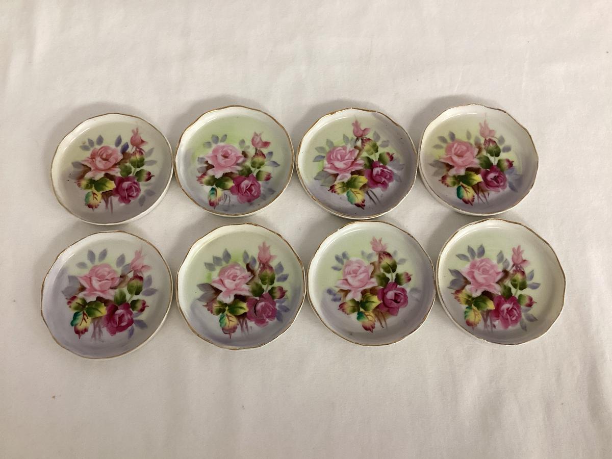 Eight Lefton Hand Painted Coasters
