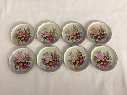 Eight Lefton Hand Painted Coasters