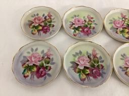 Eight Lefton Hand Painted Coasters