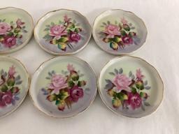 Eight Lefton Hand Painted Coasters