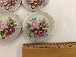 Eight Lefton Hand Painted Coasters