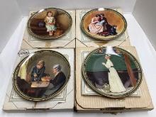 Four Knowles Norman Rockwell's American Dream Decorative Plates with Boxes
