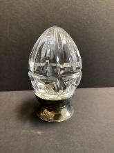Waterford Crystal Annual Egg on Silverplate Stand