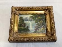 Small Oil Painting in Gold Frame