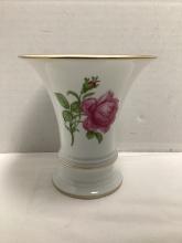 Furstenberg Porcelain Flared Vase with Rose Pattern