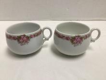 Two J&C Bavaria Rose Pattern Cups