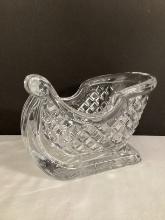 Crystal Santa Sleigh Candy Dish