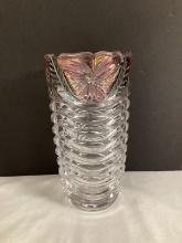 Crystal Vase with Colored Rose