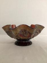 Northwood Star of David and Bows Carnival Glass Bowl