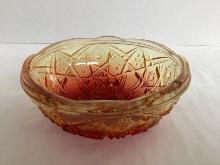 Jennette Amberina Carnival Glass Bowl