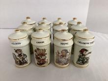 12 Danbury Mint Hummel Spice Jars