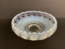 Opalescent Open Lace Edge Basketweave Bowl