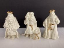 Three Lenox Old World Santa Figurines