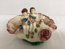 Antique Seashell and Figural Candy Dish